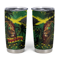 One Love Jamaica Tumbler Cup Rastafarian Lion Reggae Grunge Style