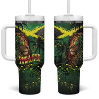 One Love Jamaica Tumbler With Handle Rastafarian Lion Reggae Grunge Style