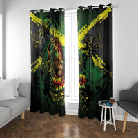 One Love Jamaica Window Curtain Rastafarian Lion Reggae Grunge Style
