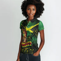 One Love Jamaica Women Polo Shirt Rastafarian Lion Reggae Grunge Style
