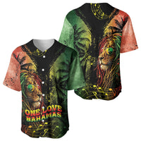One Love Bahamas Baseball Jersey Rastafarian Lion Reggae Grunge Style