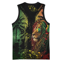 One Love Bahamas Basketball Jersey Rastafarian Lion Reggae Grunge Style