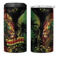 One Love Bahamas 4 in 1 Can Cooler Tumbler Rastafarian Lion Reggae Grunge Style