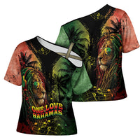 One Love Bahamas Cross Shoulder Shirt Rastafarian Lion Reggae Grunge Style