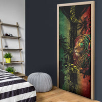 One Love Bahamas Door Cover Rastafarian Lion Reggae Grunge Style