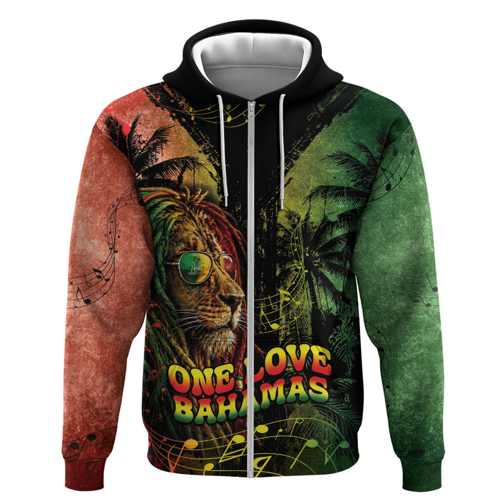 One Love Bahamas Hoodie Rastafarian Lion Reggae Grunge Style