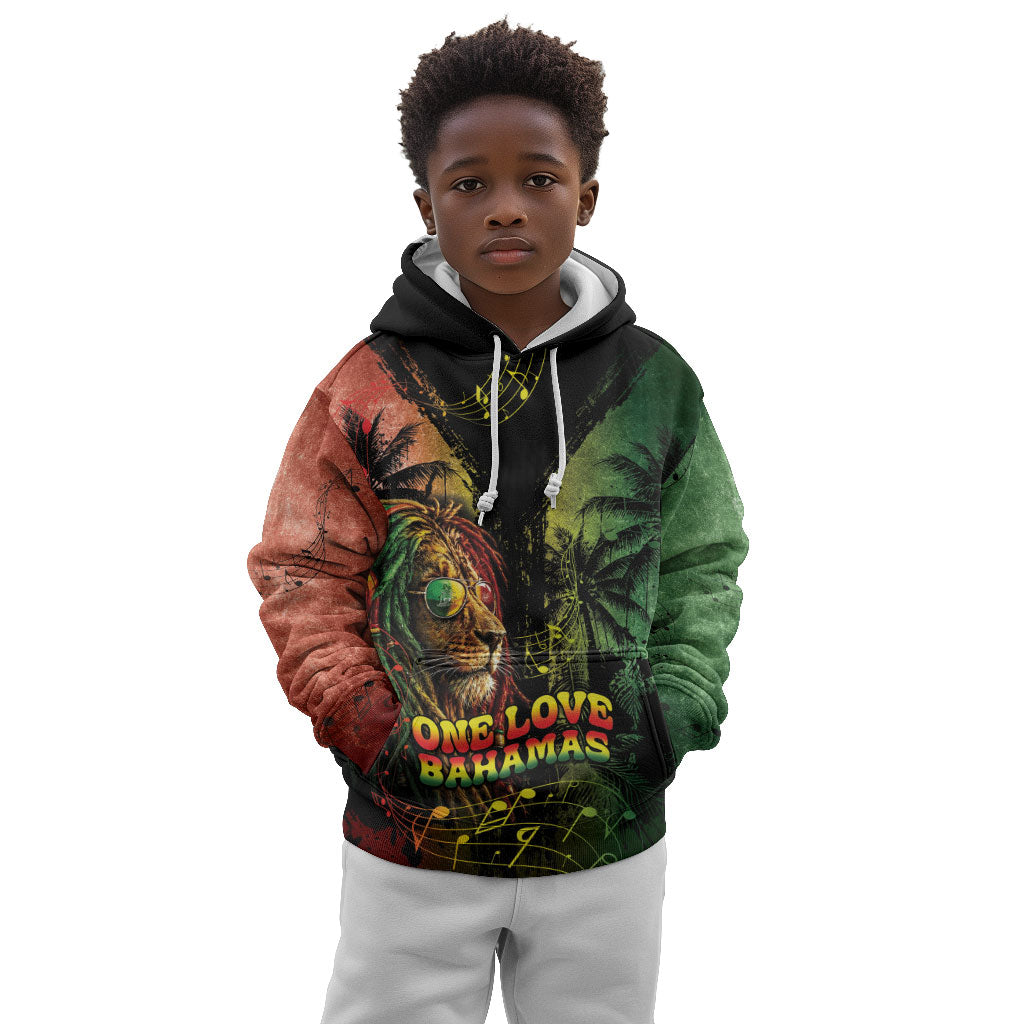 One Love Bahamas Kid Hoodie Rastafarian Lion Reggae Grunge Style