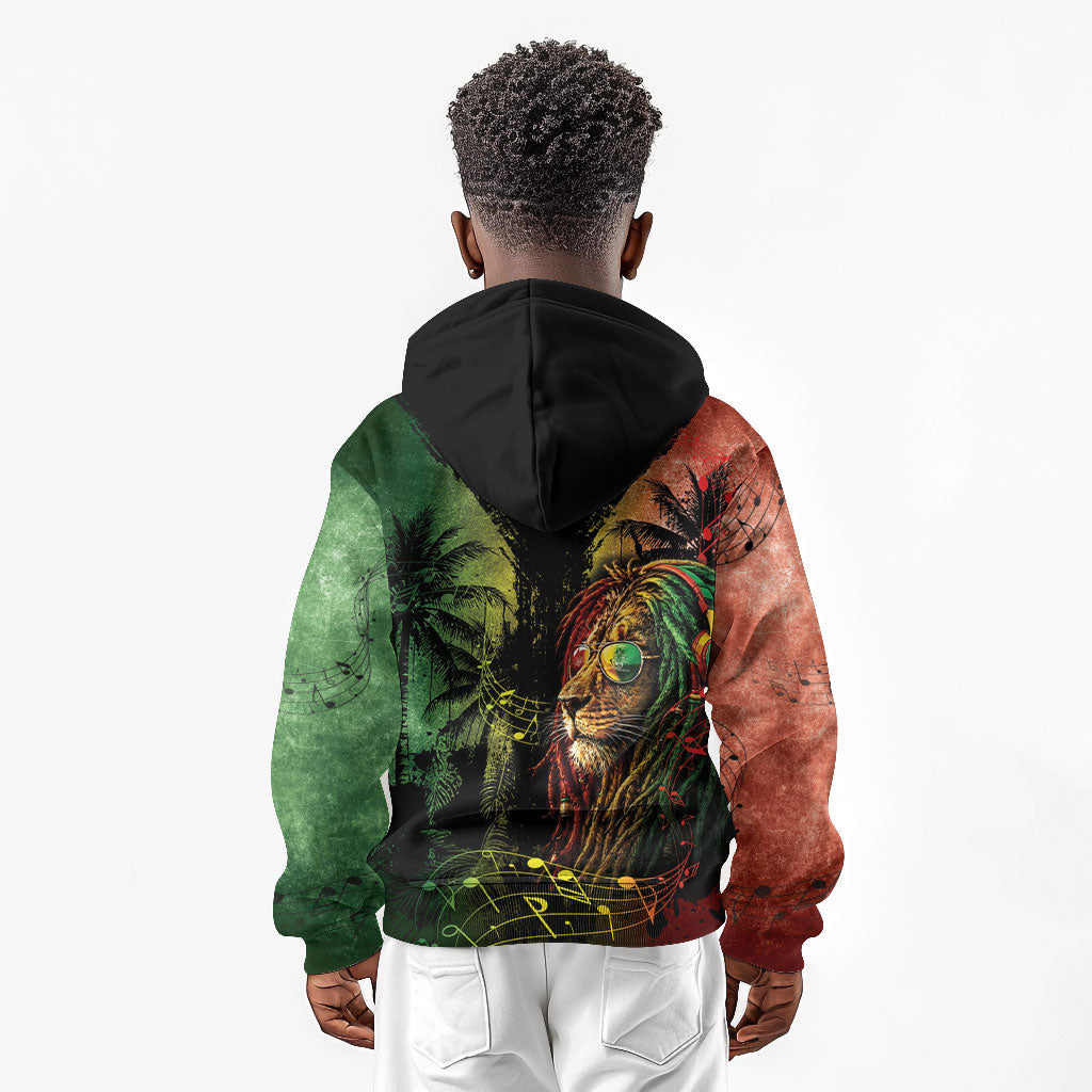 One Love Bahamas Kid Hoodie Rastafarian Lion Reggae Grunge Style