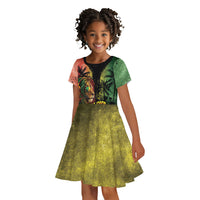 One Love Bahamas Kid Short Sleeve Dress Rastafarian Lion Reggae Grunge Style
