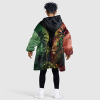 One Love Bahamas Kid Wearable Blanket Hoodie Rastafarian Lion Reggae Grunge Style