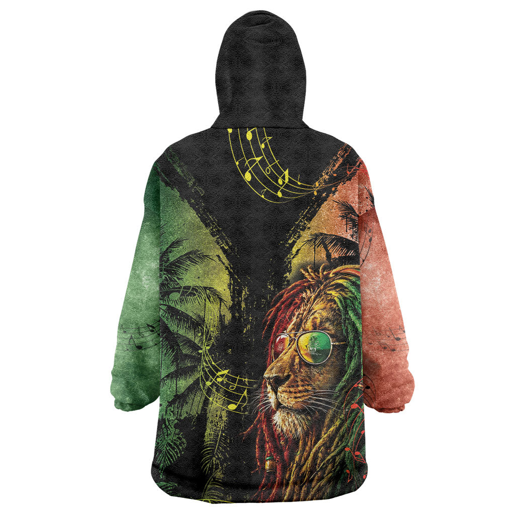 One Love Bahamas Kid Wearable Blanket Hoodie Rastafarian Lion Reggae Grunge Style