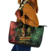 One Love Bahamas Leather Tote Bag Rastafarian Lion Reggae Grunge Style