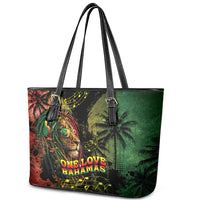 One Love Bahamas Leather Tote Bag Rastafarian Lion Reggae Grunge Style