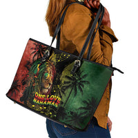 One Love Bahamas Leather Tote Bag Rastafarian Lion Reggae Grunge Style