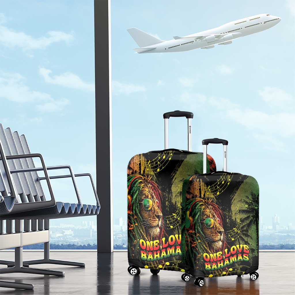 One Love Bahamas Luggage Cover Rastafarian Lion Reggae Grunge Style