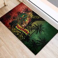One Love Bahamas Rubber Doormat Rastafarian Lion Reggae Grunge Style