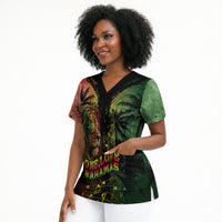 One Love Bahamas Scrub Top Rastafarian Lion Reggae Grunge Style