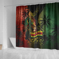 One Love Bahamas Shower Curtain Rastafarian Lion Reggae Grunge Style