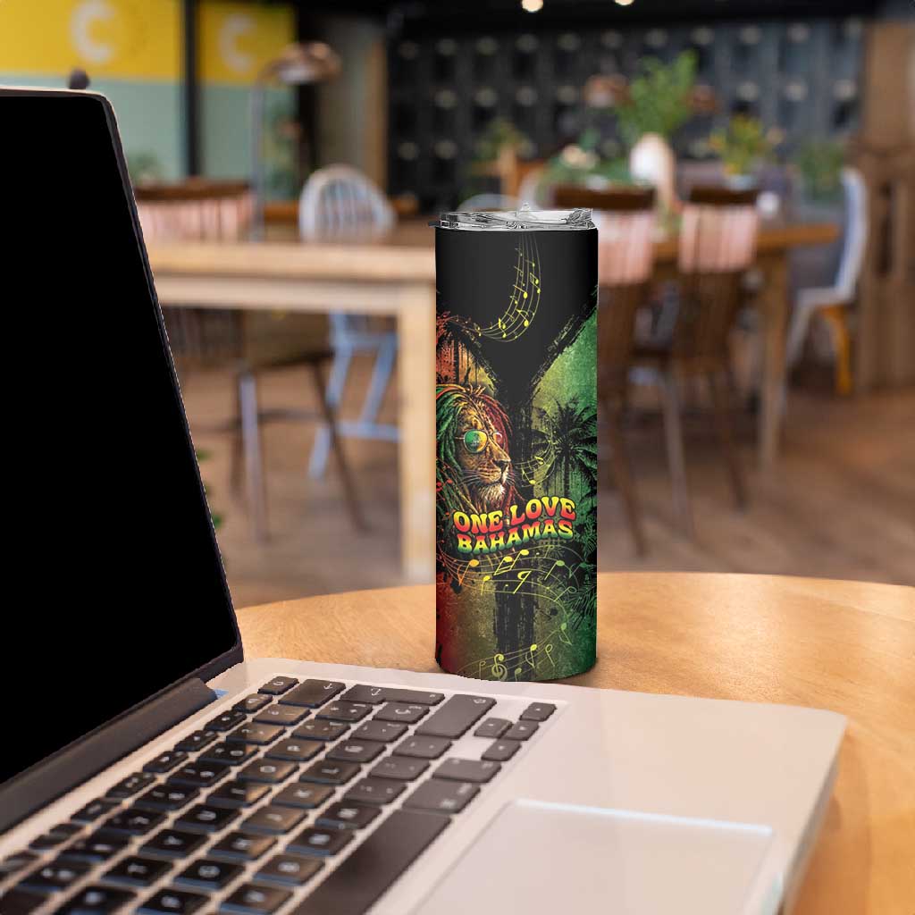 One Love Bahamas Skinny Tumbler Rastafarian Lion Reggae Grunge Style