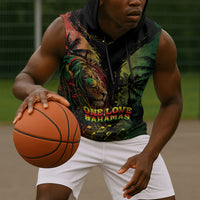 One Love Bahamas Sleeveless Hoodie Rastafarian Lion Reggae Grunge Style