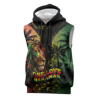 One Love Bahamas Sleeveless Zip Hoodie Rastafarian Lion Reggae Grunge Style