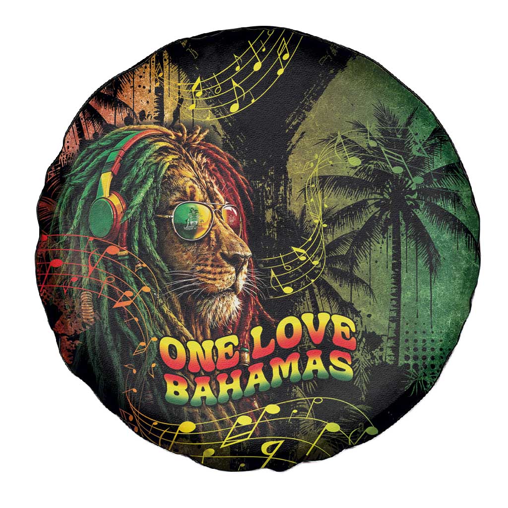 One Love Bahamas Spare Tire Cover Rastafarian Lion Reggae Grunge Style