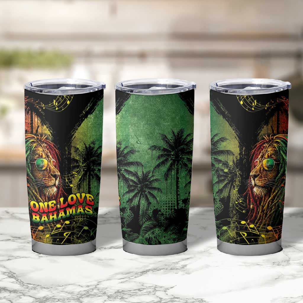 One Love Bahamas Tumbler Cup Rastafarian Lion Reggae Grunge Style