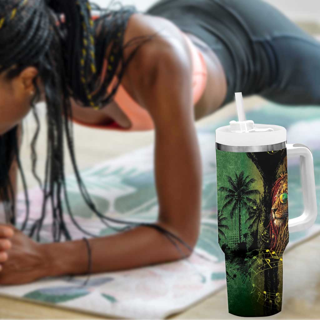 One Love Bahamas Tumbler With Handle Rastafarian Lion Reggae Grunge Style