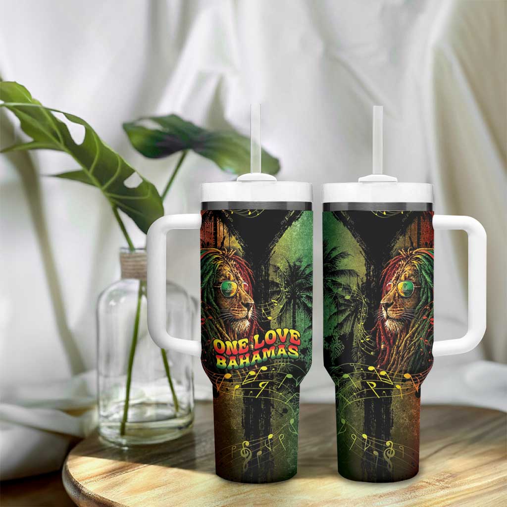 One Love Bahamas Tumbler With Handle Rastafarian Lion Reggae Grunge Style