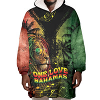 One Love Bahamas Wearable Blanket Hoodie Rastafarian Lion Reggae Grunge Style