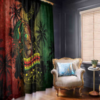 One Love Bahamas Window Curtain Rastafarian Lion Reggae Grunge Style