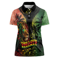 One Love Bahamas Women Polo Shirt Rastafarian Lion Reggae Grunge Style