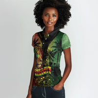 One Love Bahamas Women Polo Shirt Rastafarian Lion Reggae Grunge Style
