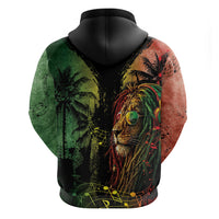 One Love Bahamas Zip Hoodie Rastafarian Lion Reggae Grunge Style