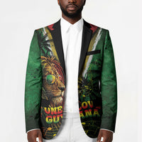 One Love Guyana Blazer Rastafarian Lion Reggae Grunge Style