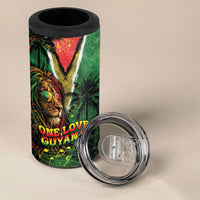 One Love Guyana 4 in 1 Can Cooler Tumbler Rastafarian Lion Reggae Grunge Style