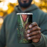 One Love Guyana 4 in 1 Can Cooler Tumbler Rastafarian Lion Reggae Grunge Style