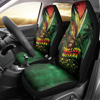 One Love Guyana Car Seat Cover Rastafarian Lion Reggae Grunge Style