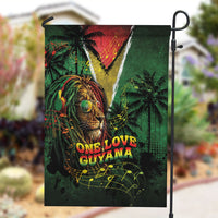 One Love Guyana Garden Flag Rastafarian Lion Reggae Grunge Style