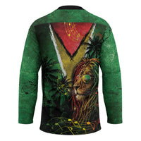 One Love Guyana Hockey Jersey Rastafarian Lion Reggae Grunge Style