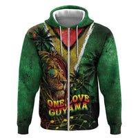 One Love Guyana Hoodie Rastafarian Lion Reggae Grunge Style