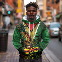 One Love Guyana Hoodie Rastafarian Lion Reggae Grunge Style
