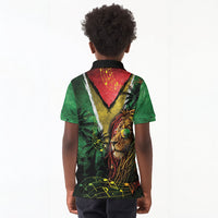 One Love Guyana Kid Polo Shirt Rastafarian Lion Reggae Grunge Style