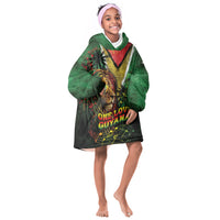 One Love Guyana Kid Wearable Blanket Hoodie Rastafarian Lion Reggae Grunge Style