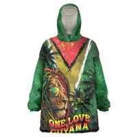One Love Guyana Kid Wearable Blanket Hoodie Rastafarian Lion Reggae Grunge Style