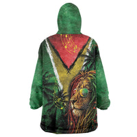 One Love Guyana Kid Wearable Blanket Hoodie Rastafarian Lion Reggae Grunge Style