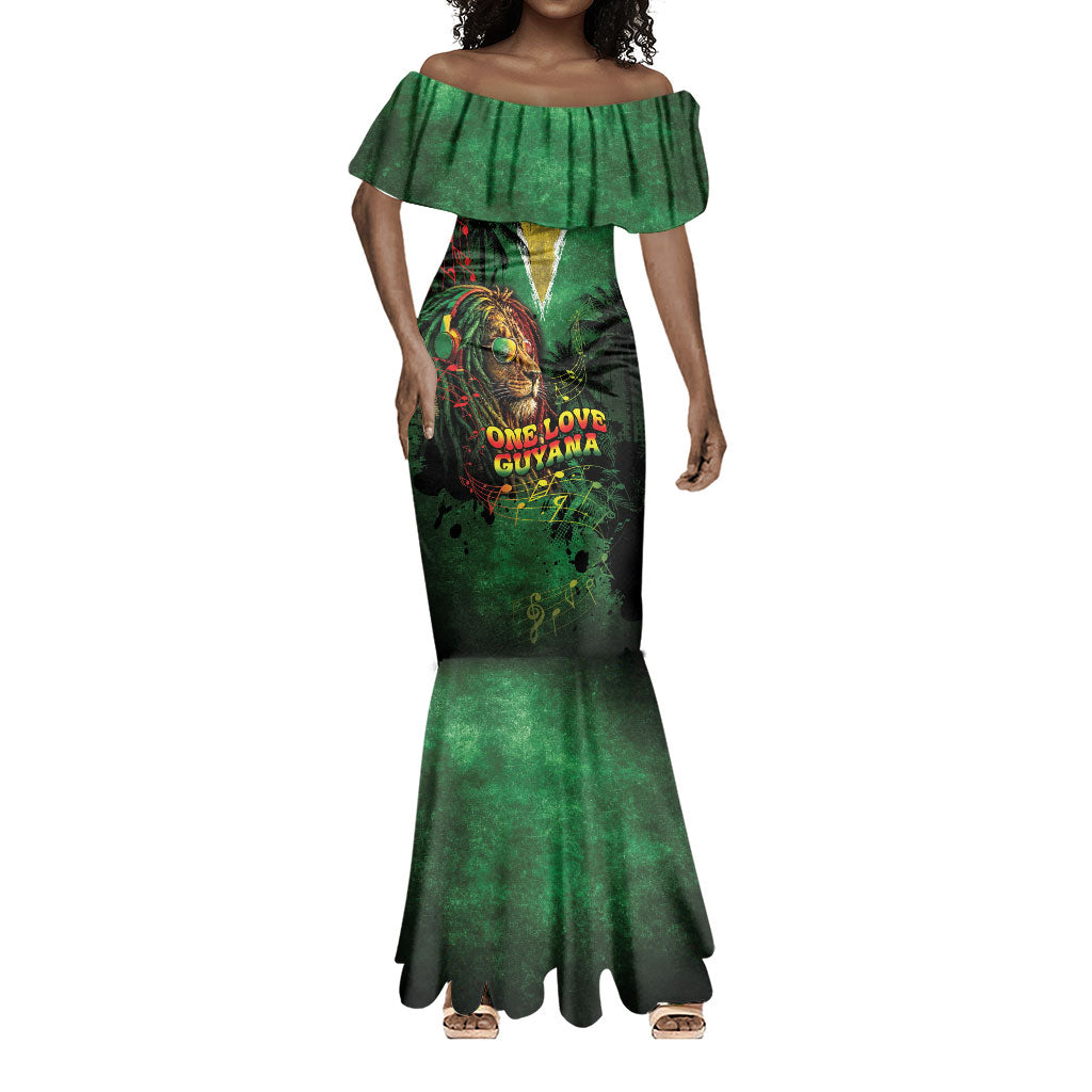 One Love Guyana Mermaid Dress Rastafarian Lion Reggae Grunge Style