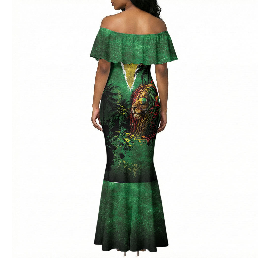 One Love Guyana Mermaid Dress Rastafarian Lion Reggae Grunge Style