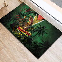 One Love Guyana Rubber Doormat Rastafarian Lion Reggae Grunge Style