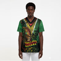 One Love Guyana Scrub Top Rastafarian Lion Reggae Grunge Style